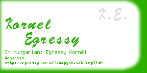 kornel egressy business card