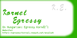 kornel egressy business card